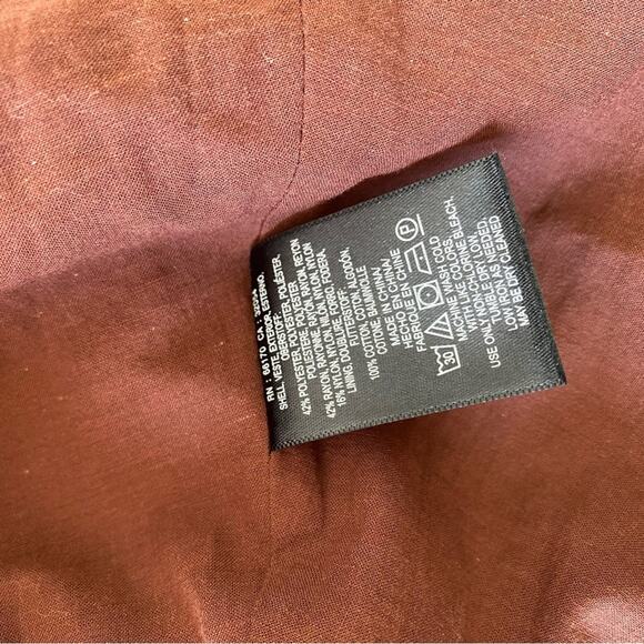 Anthropologie Maeve Diamond Cut Midi Full Skirt Size 2 Embroidered Waist Brown - Picture 8 of 12